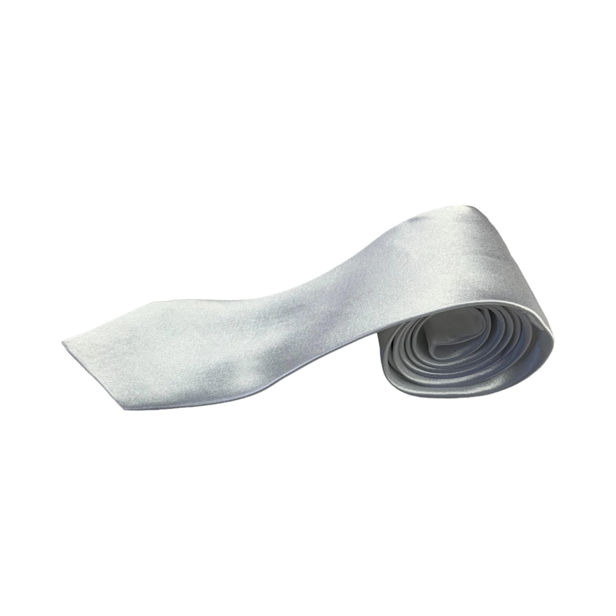 5 Zasel Mens White 8cm Plain Neck Tie - White, 5 of 7