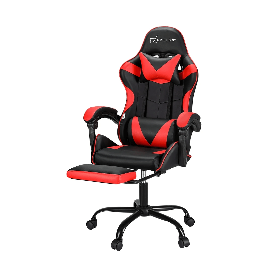 1 Artiss 2 Point Massage Gaming Office Chair Footrest - Multi, 1 of 2