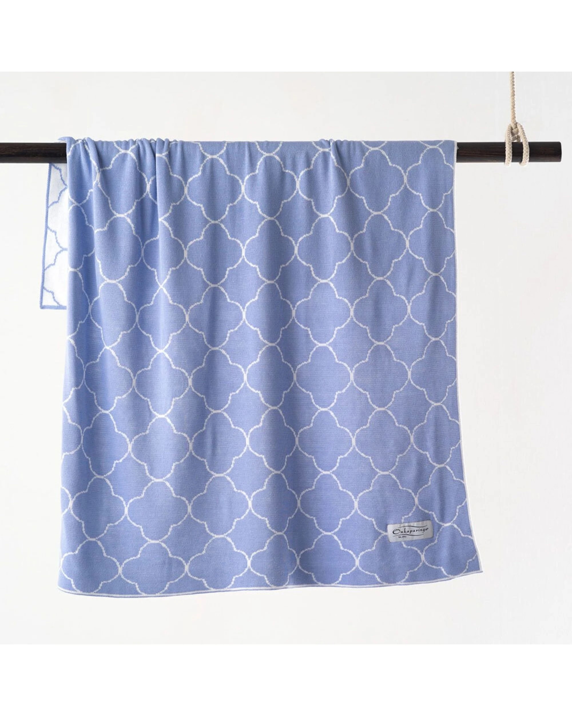 2 Onkaparinga Baby Clouds Organic Cotton Blanket - Blue, 2 of 3