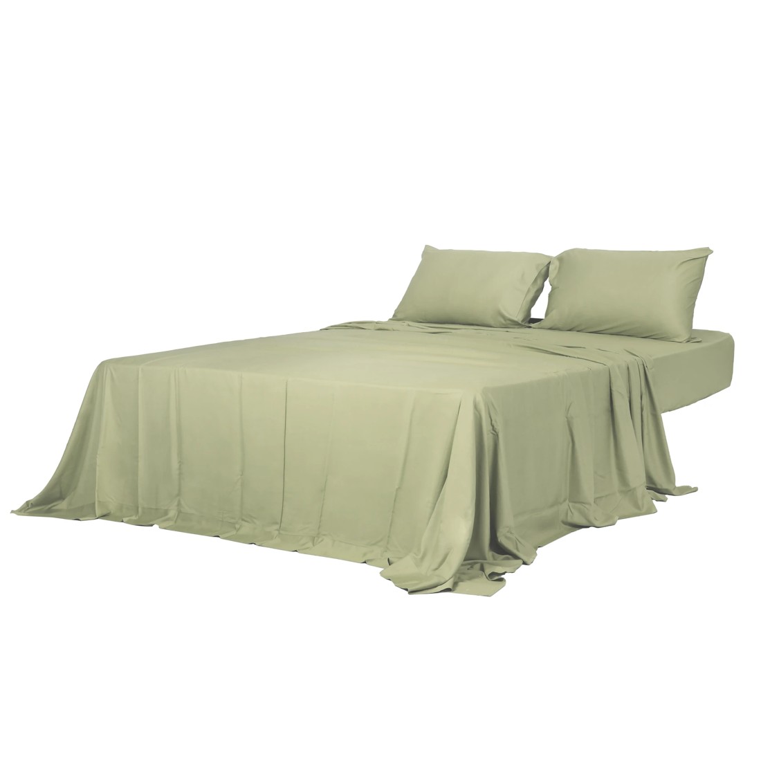 1 Dreamz Green Bamboo Bed Sheet Set - King Bed, 1 of 4