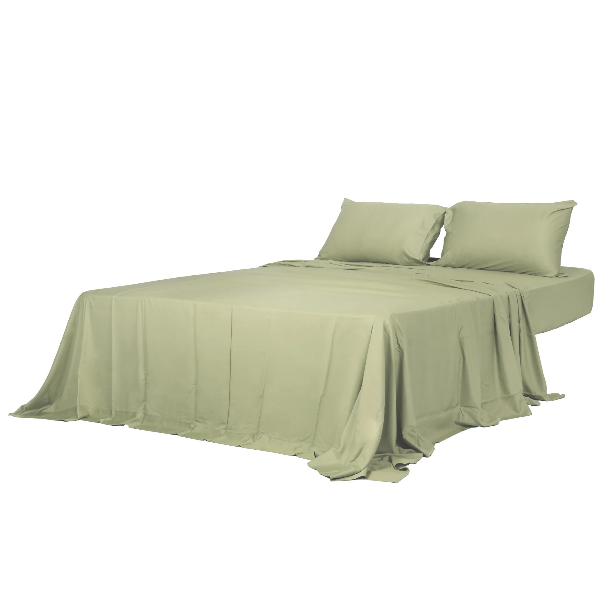 1 Dreamz Green Bamboo Bed Sheet Set - King Bed, 1 of 4
