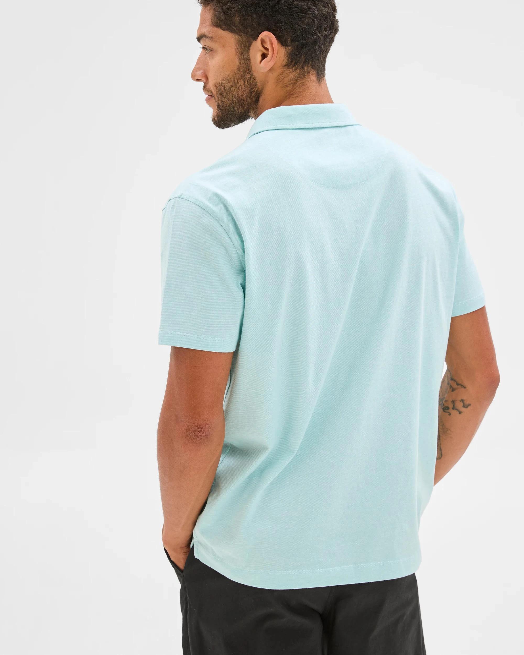 6 Target Australian Cotton Jersey Micro Stripe Polo Top AQUA, 6 of 6