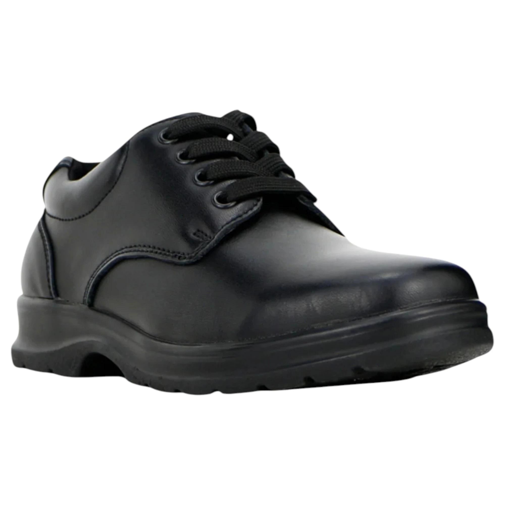 1 Grosby Kids Educate Junior 2 Black Lace Up Formal School Shoes BLACK, 1 of 3