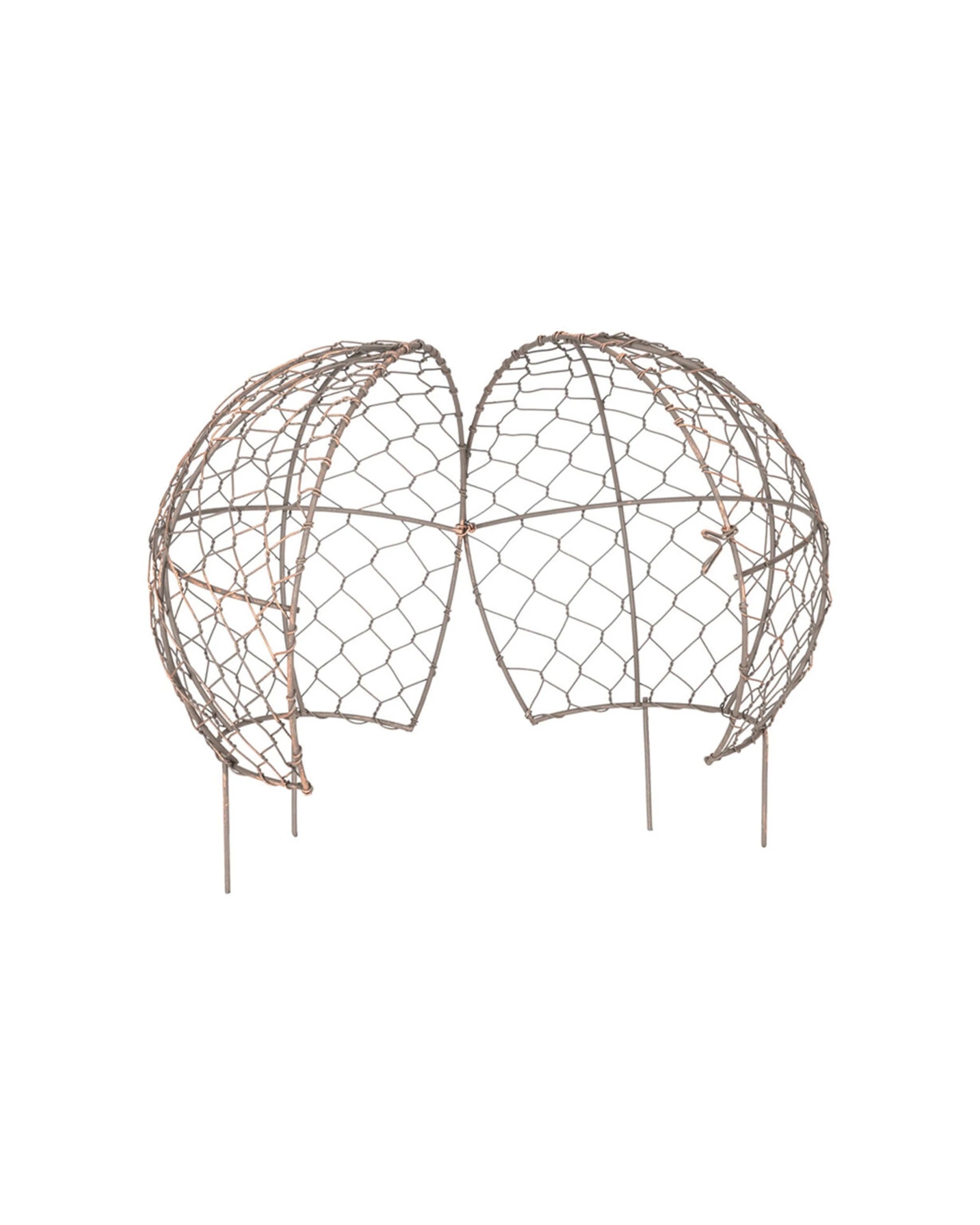 1 Alfresco Small Wire Mesh Metal Ball Topiary Plant Frame 16x15cm - Metallic, 1 of 1