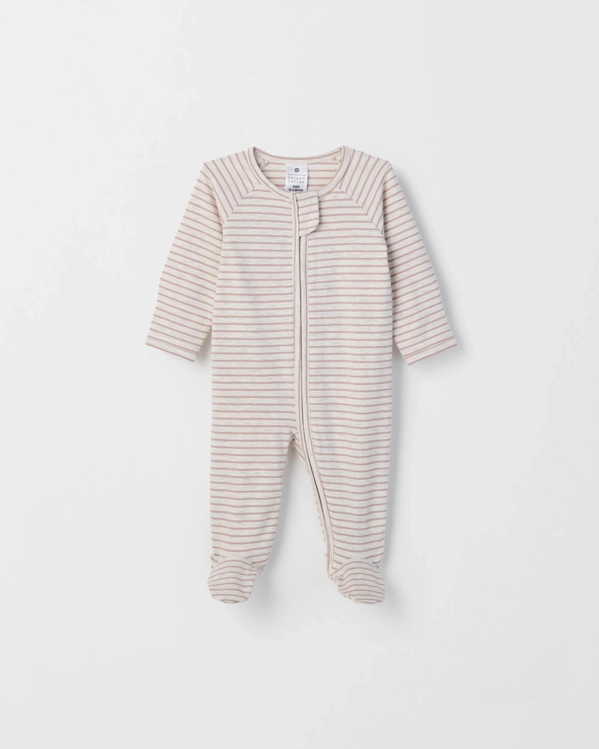 5 Target Baby Baby Organic Cotton Print Zip Coverall STRIPE OAT, 5 of 6