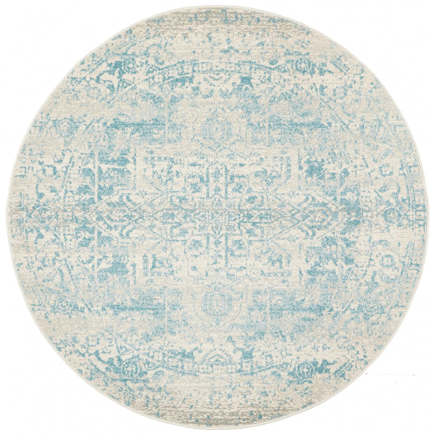 1 Common Ground Rugs Encore 253 200x200cm - Medium Round Power Loomed Pet Friendly Rug - Blue, 1 of 7