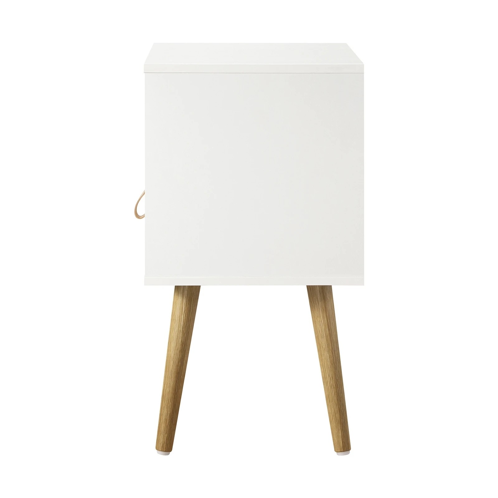 8 Oikiture 2 X Bedside Tables Side Table Leather Handle - White, 8 of 8