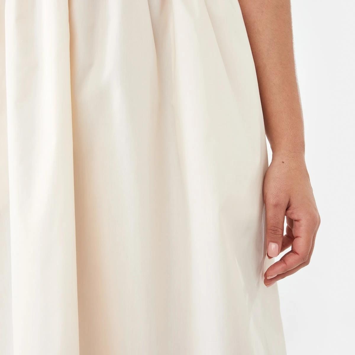 6 Sleeveless Knit Woven Midi Dress Dove Beige, 6 of 10