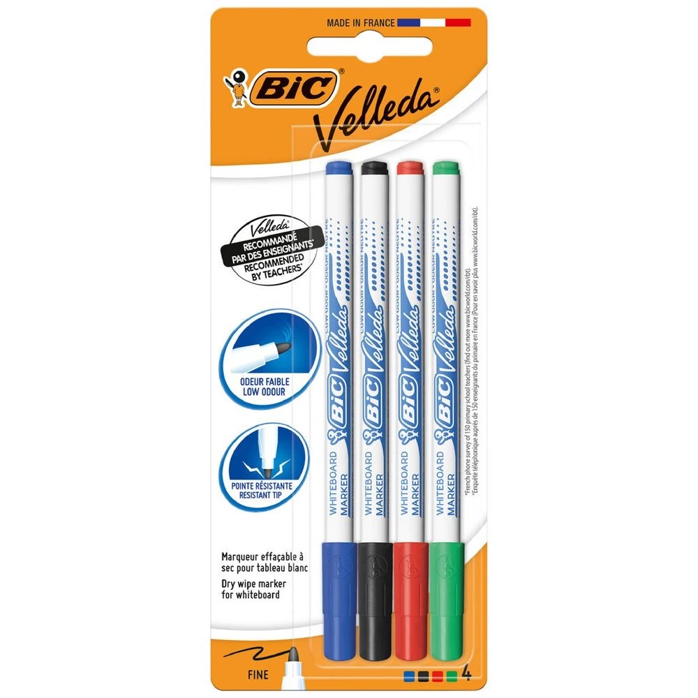 1 BIC Velleda 1721 Whiteboard Markers Assorted 4 Pack, 1 of 4