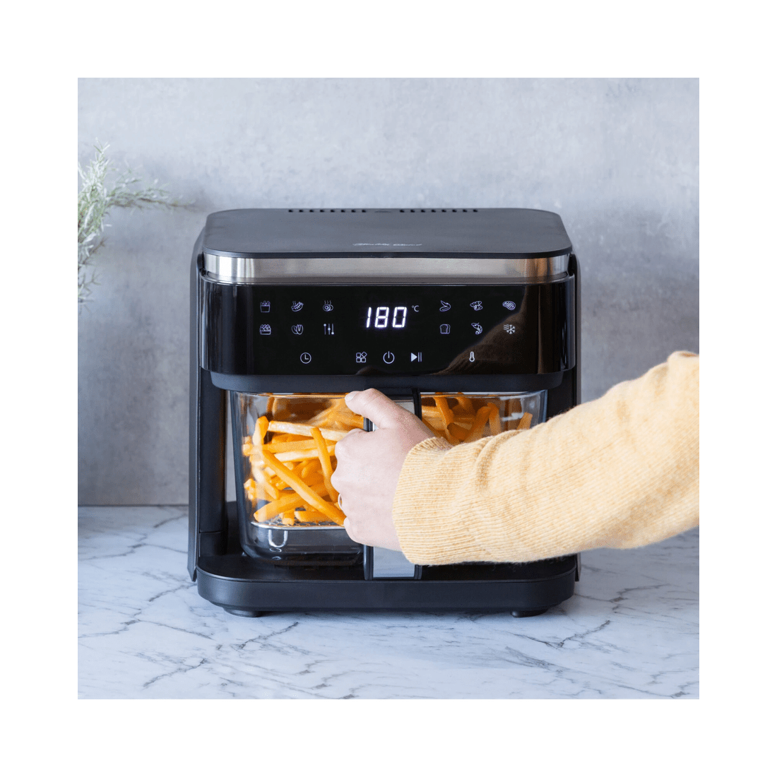 5 Healthy Choice 1200-1400W 6L Touch Controlled Digital Air Fryer with Glass Basket, 5 of 9