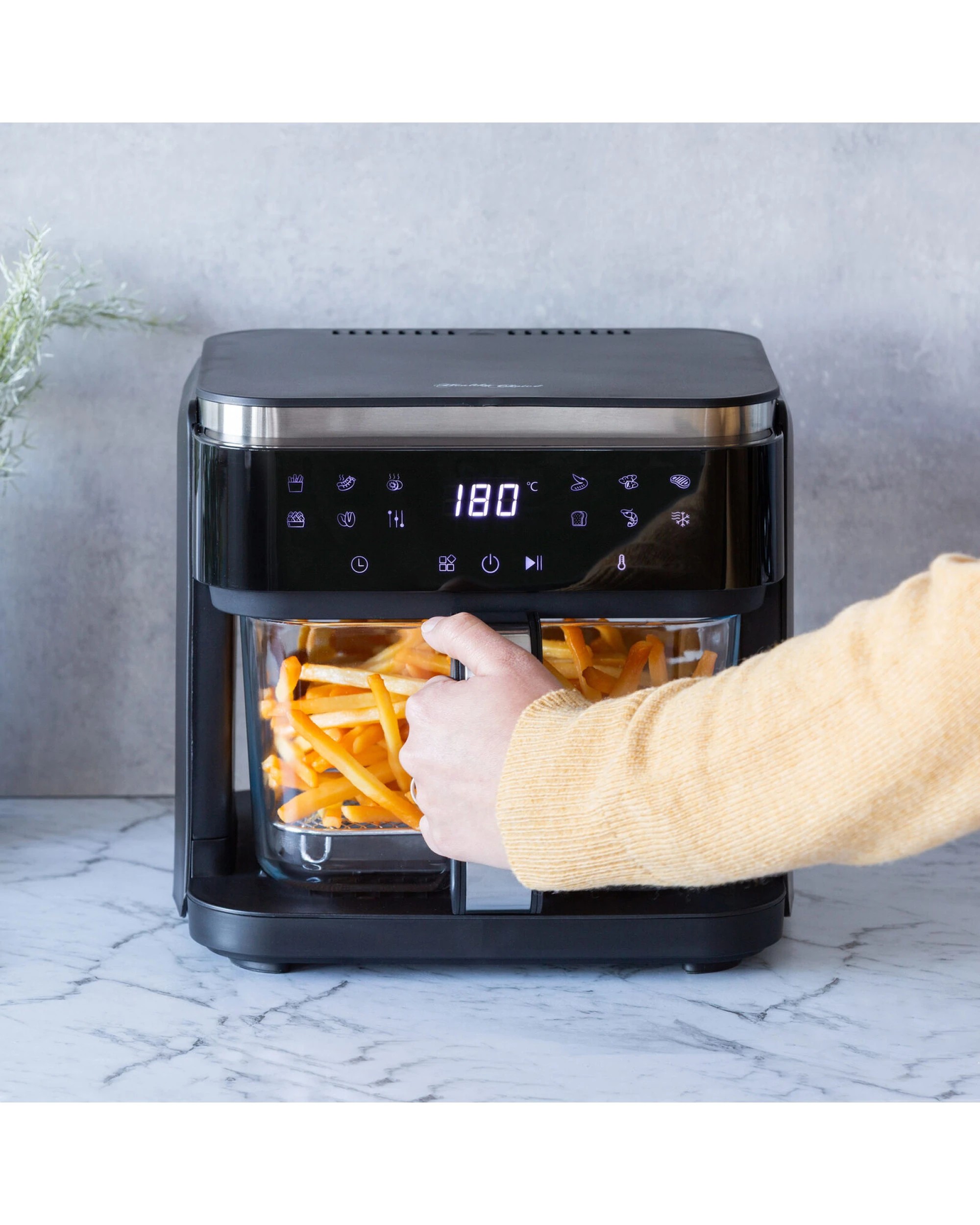 5 Healthy Choice 1200-1400W 6L Touch Controlled Digital Air Fryer with Glass Basket, 5 of 9