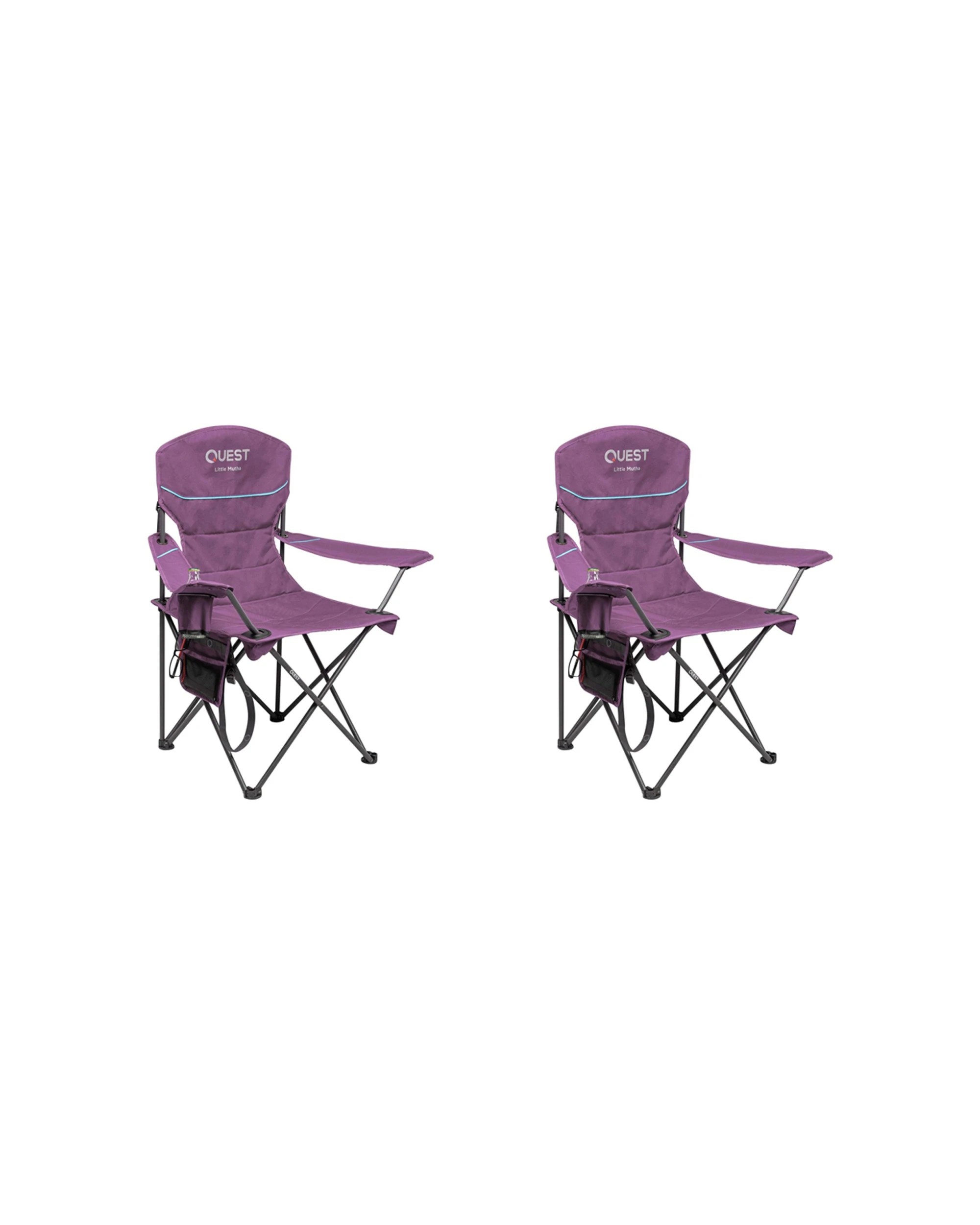 1 Quest Outdoors Steel Frame Little Camp Chair 2 Pack Padded With Carry Bag - Purple, 1 of 6