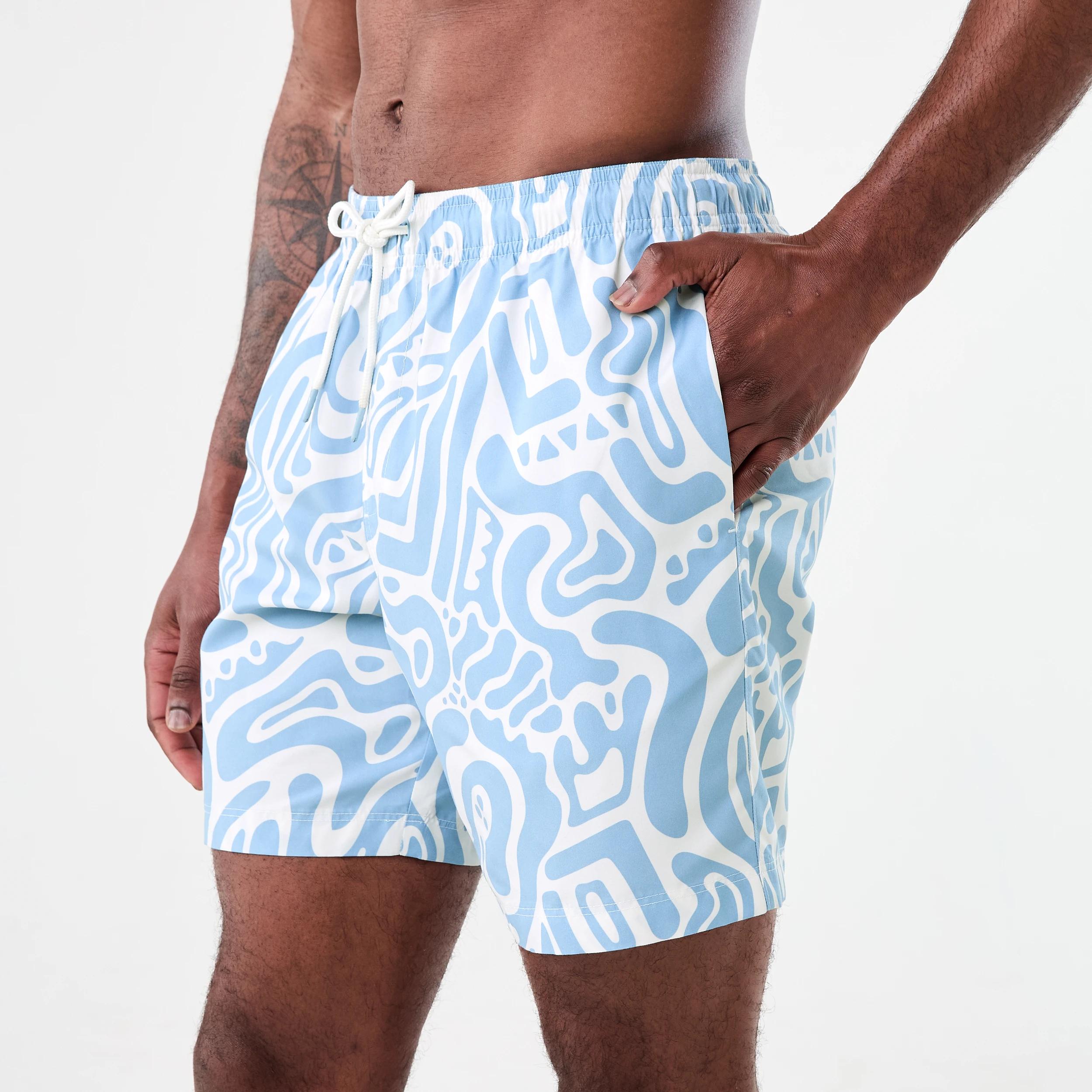 2 Regular Print Boardshorts Wht Shapes, 2 of 6