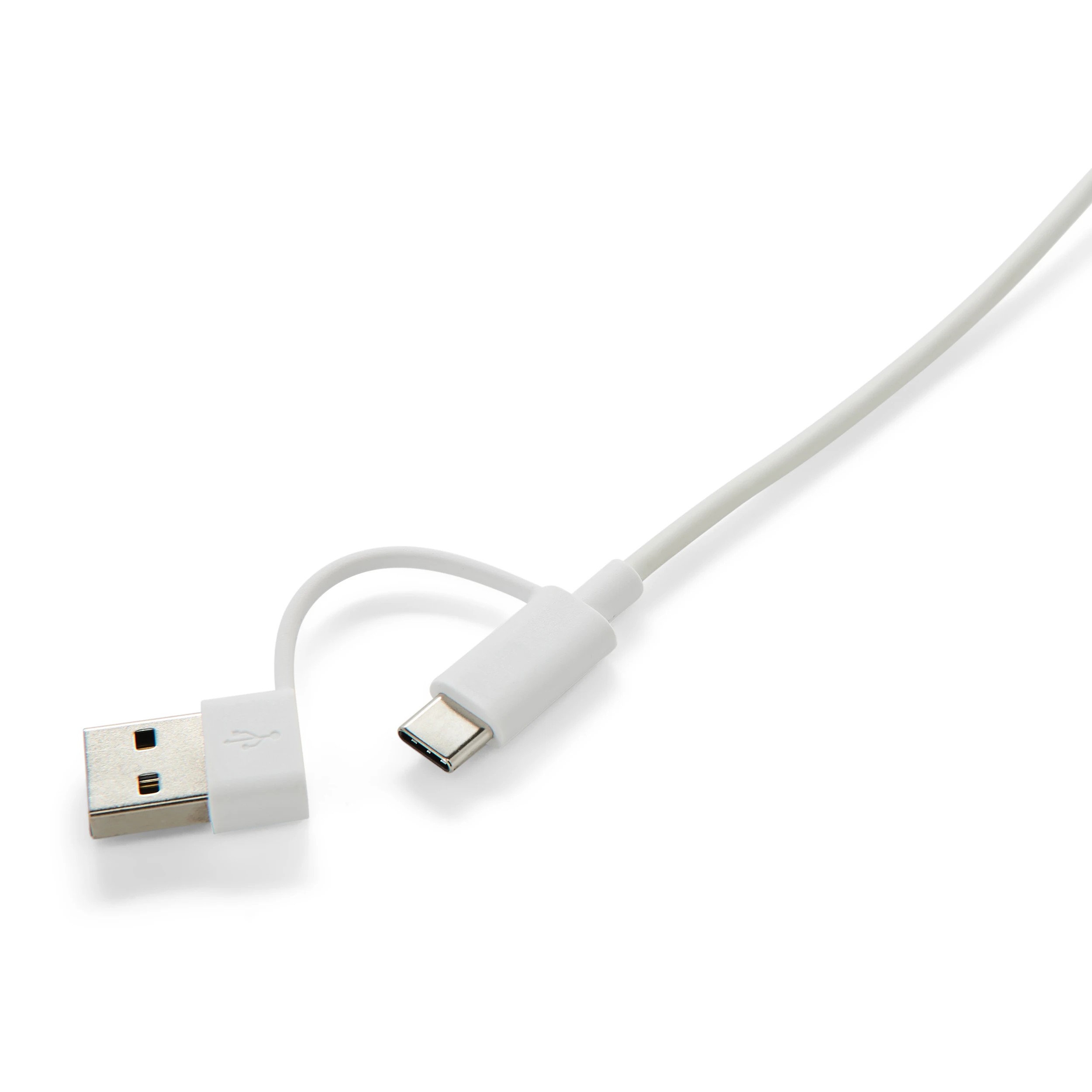4 2-in-1 USB-A/C to USB-C Cable - White, 4 of 7