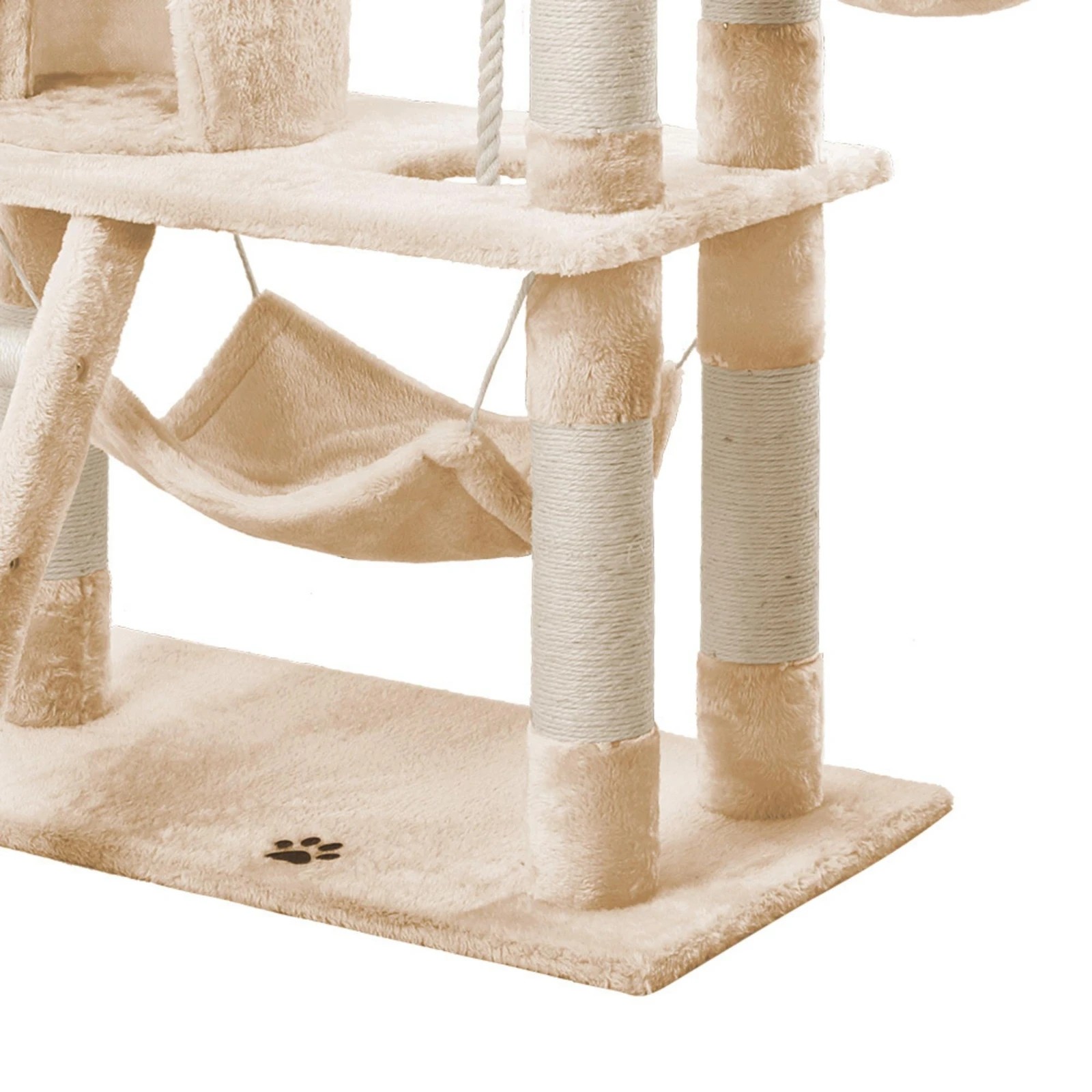 6 Beastie Cat Tree Scratching Post Scratcher Tower Condo House Furniture Wood 141CM - Beige, 6 of 6