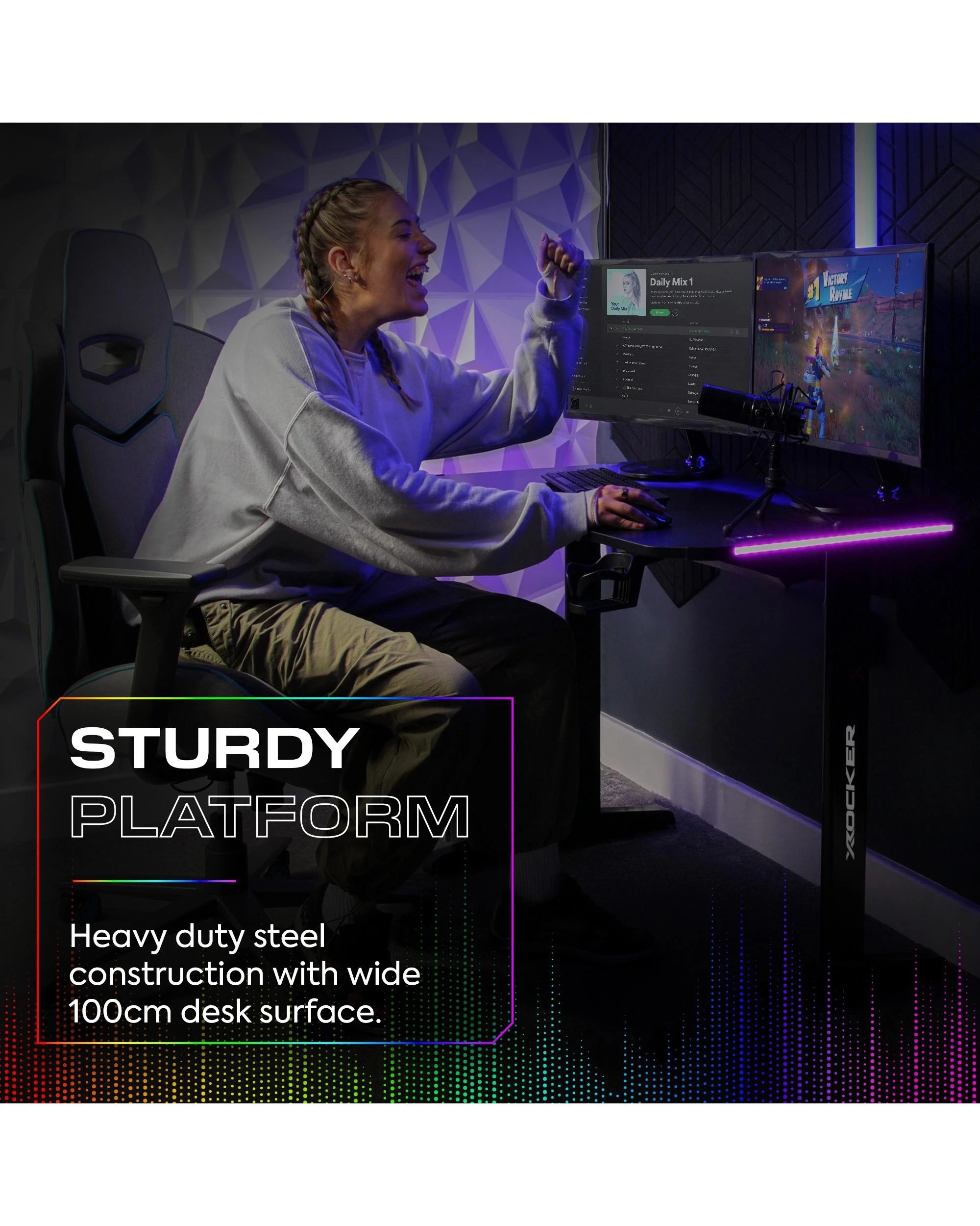 2 X Rocker Panther RGB Gaming Desk, 2 of 9