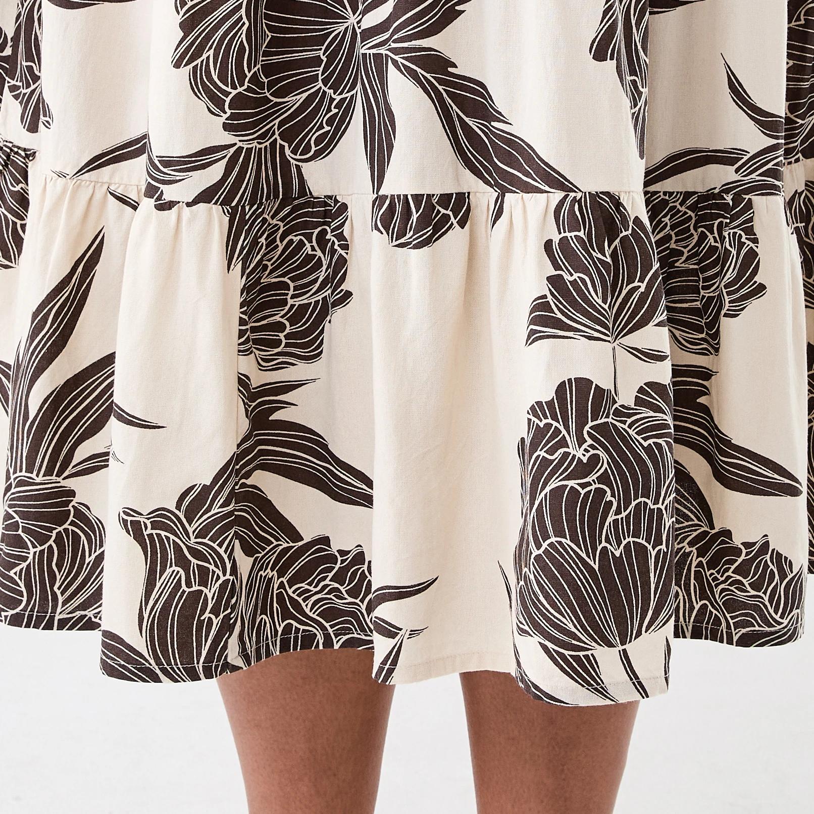 7 Curve Short Sleeve Midi Dress Choc Flrl, 7 of 7