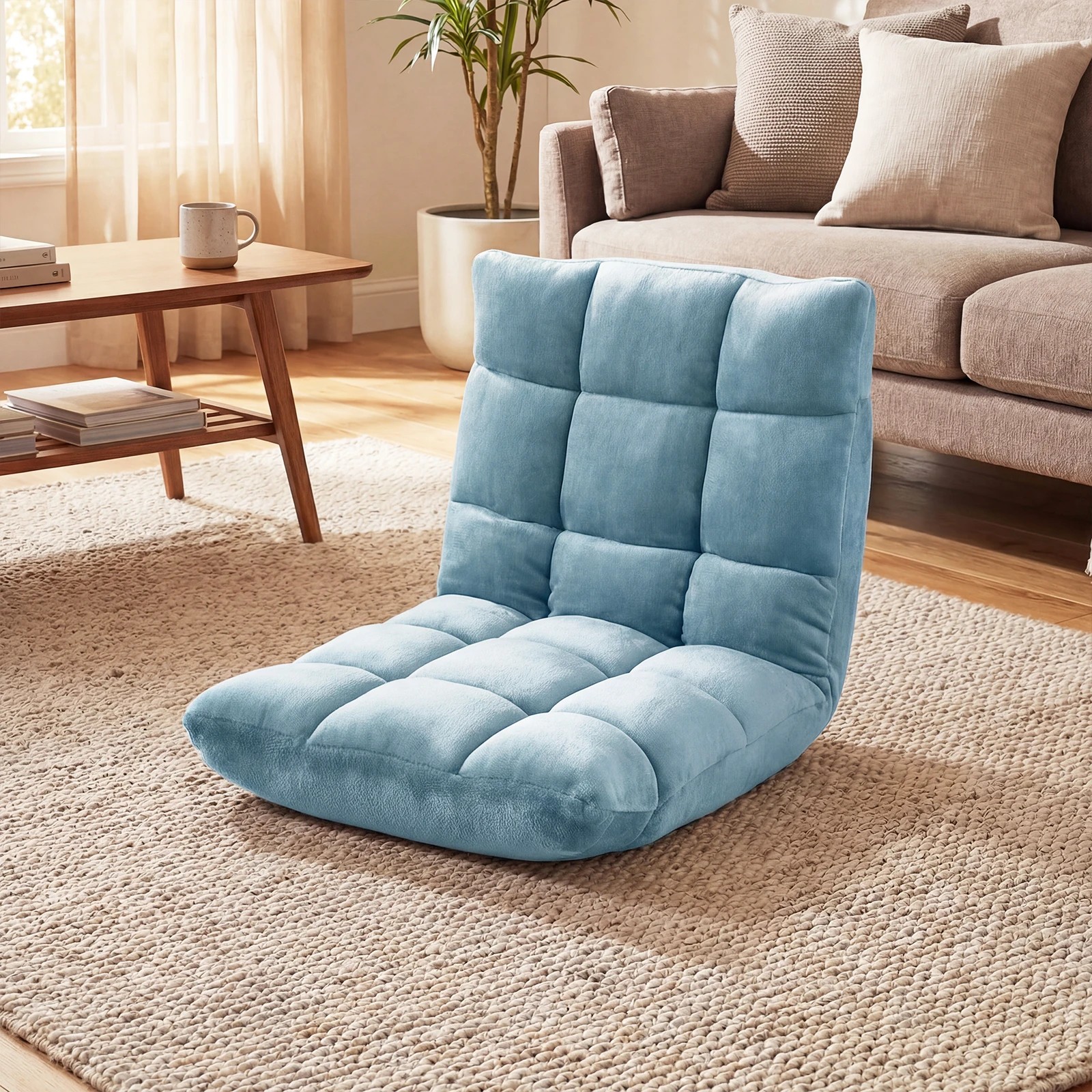 3 Costway Adjustable 14-Position Floor Chair Folding Couch Recliner Lazy Sofa Chaise Lounge, 3 of 3