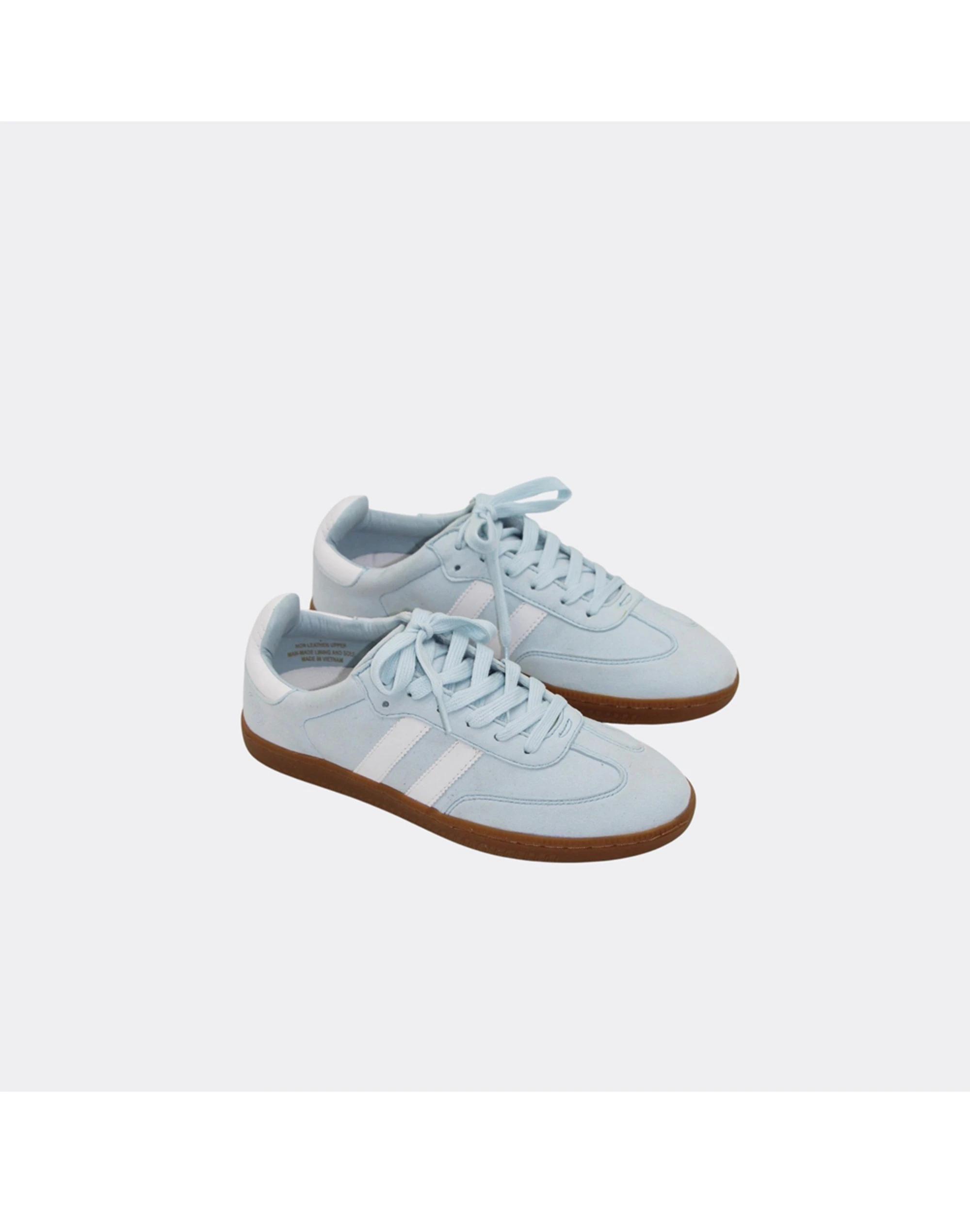 2 Human Shoes Swift Women's Faux Suede Lace up Sneakers Black BABY BLUE, 2 of 4