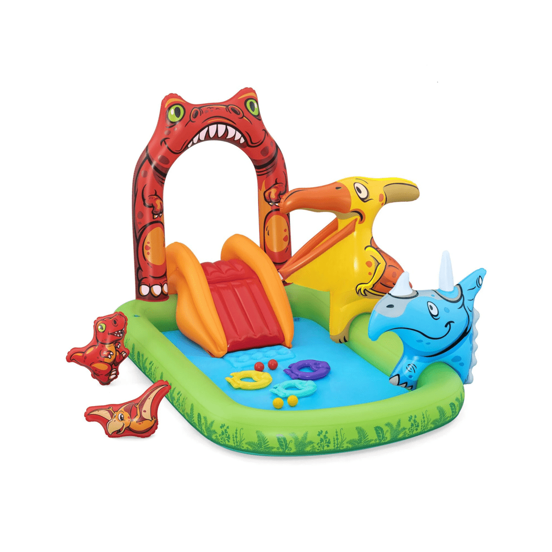 1 Bestway 190L Jurassic Splash Water Play Centre, Bright Dinosaur Theme with Slide, 1 of 6