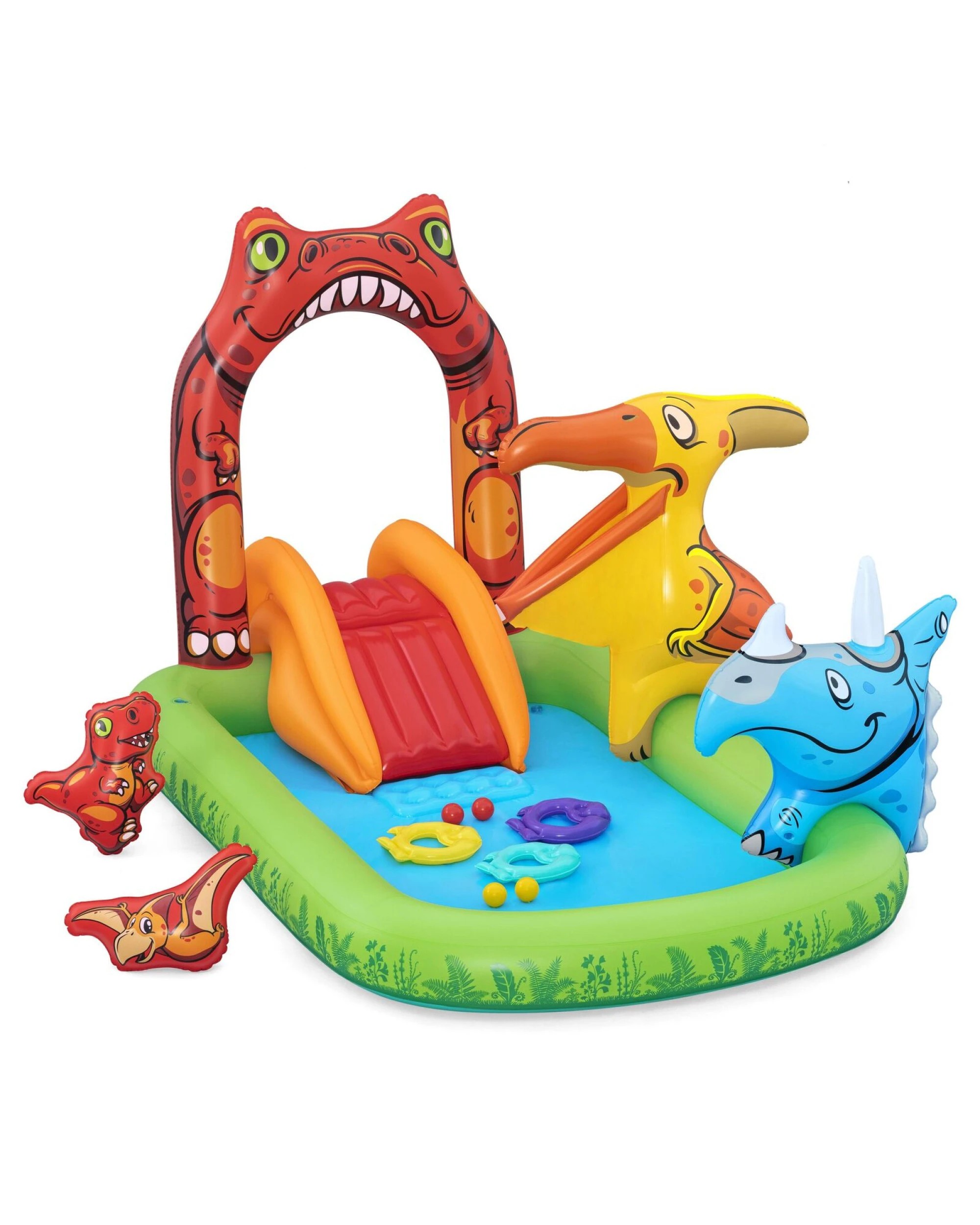 1 Bestway 190L Jurassic Splash Water Play Centre, Bright Dinosaur Theme with Slide, 1 of 6
