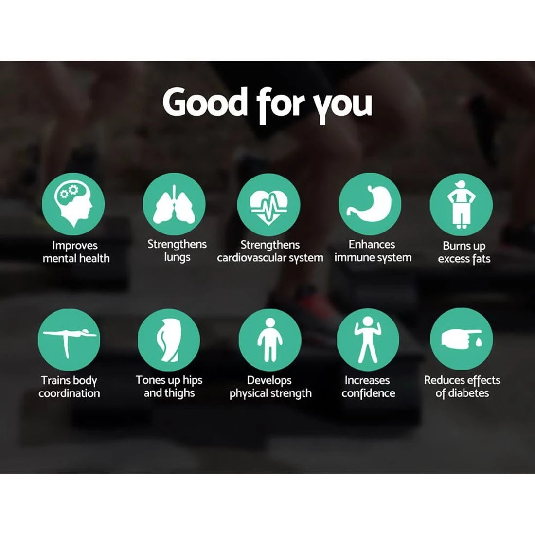 5 Everfit 4X Aerobic Step Riser - Black, 5 of 6