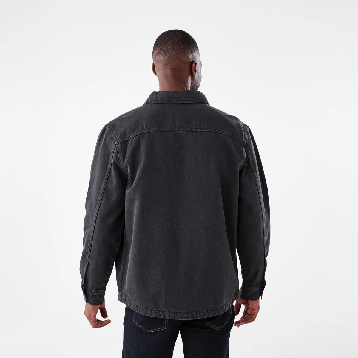 4 Long Sleeve Denim Overshirt WASHED BLACK, 4 of 7