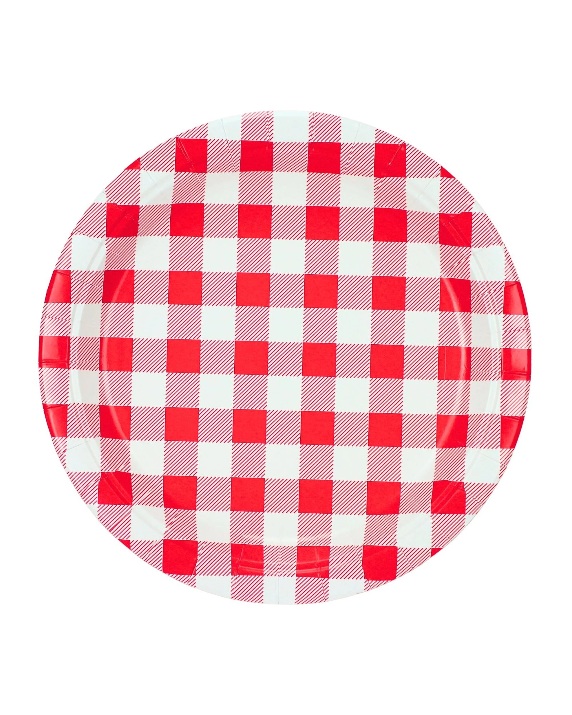 1 Party Maker Bright Gingham Small Paper Plates Pack of 20 - Red, 1 of 3