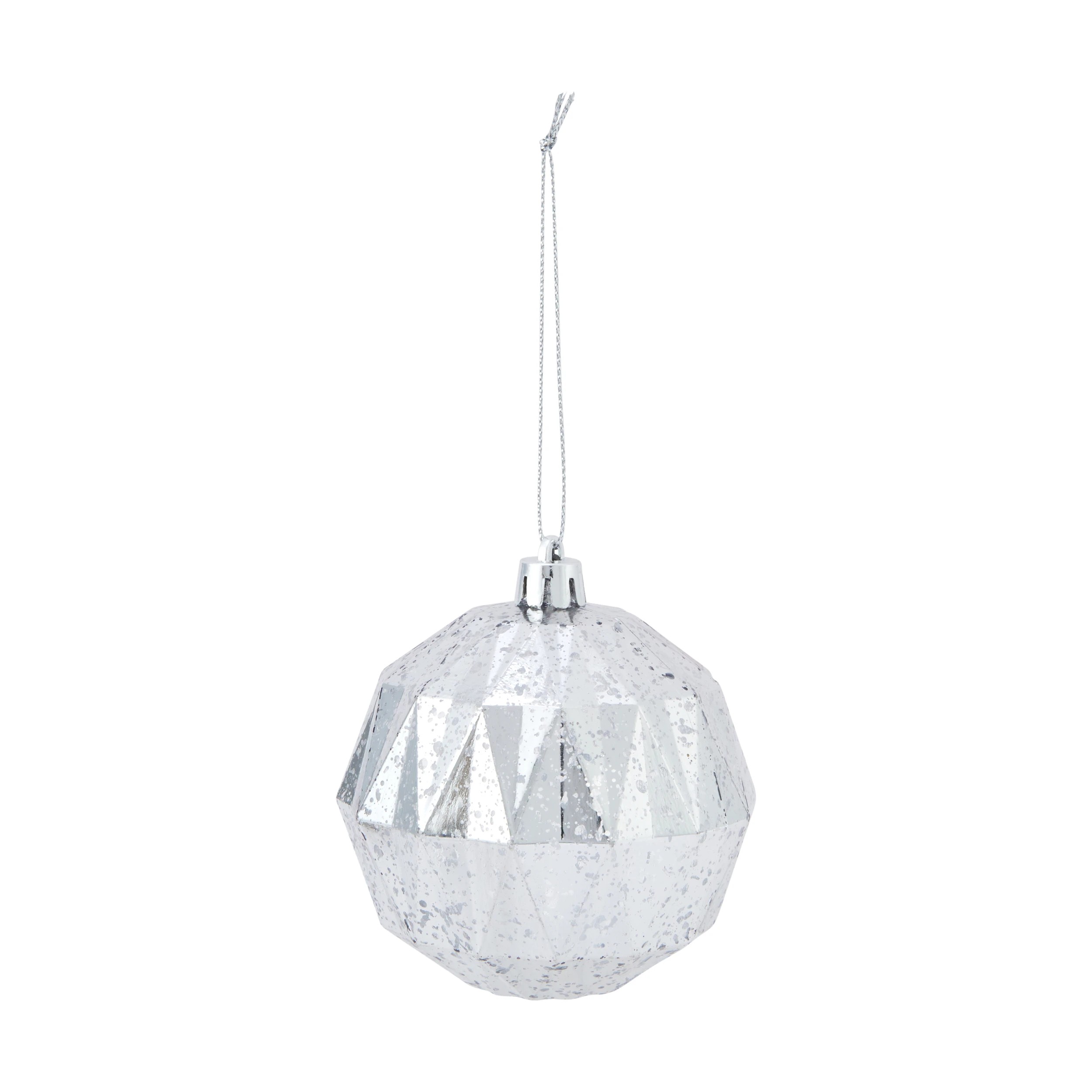 3 8 Pack 8cm Silver Look Baubles, 3 of 6