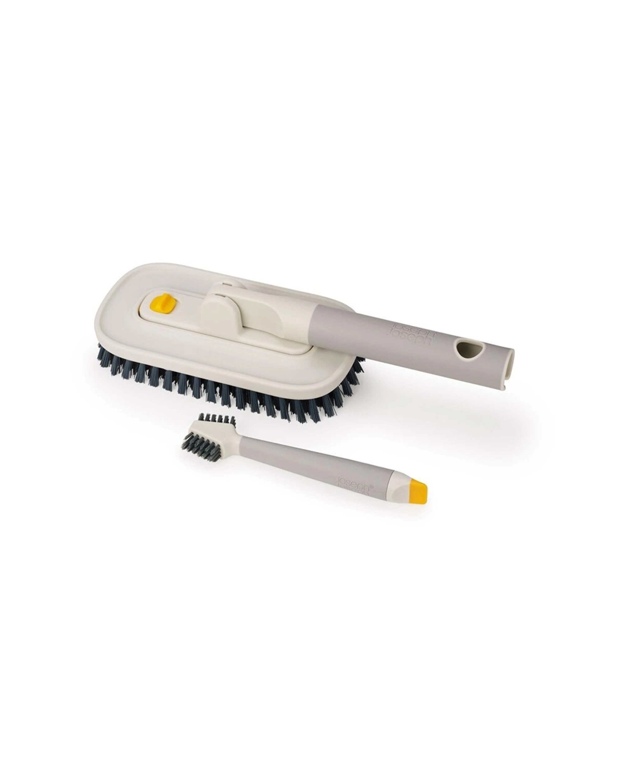 4 Joseph Joseph 2pc CleanTech Detail Cleaning Set Tile Scrubber Brush Stone - White, 4 of 7