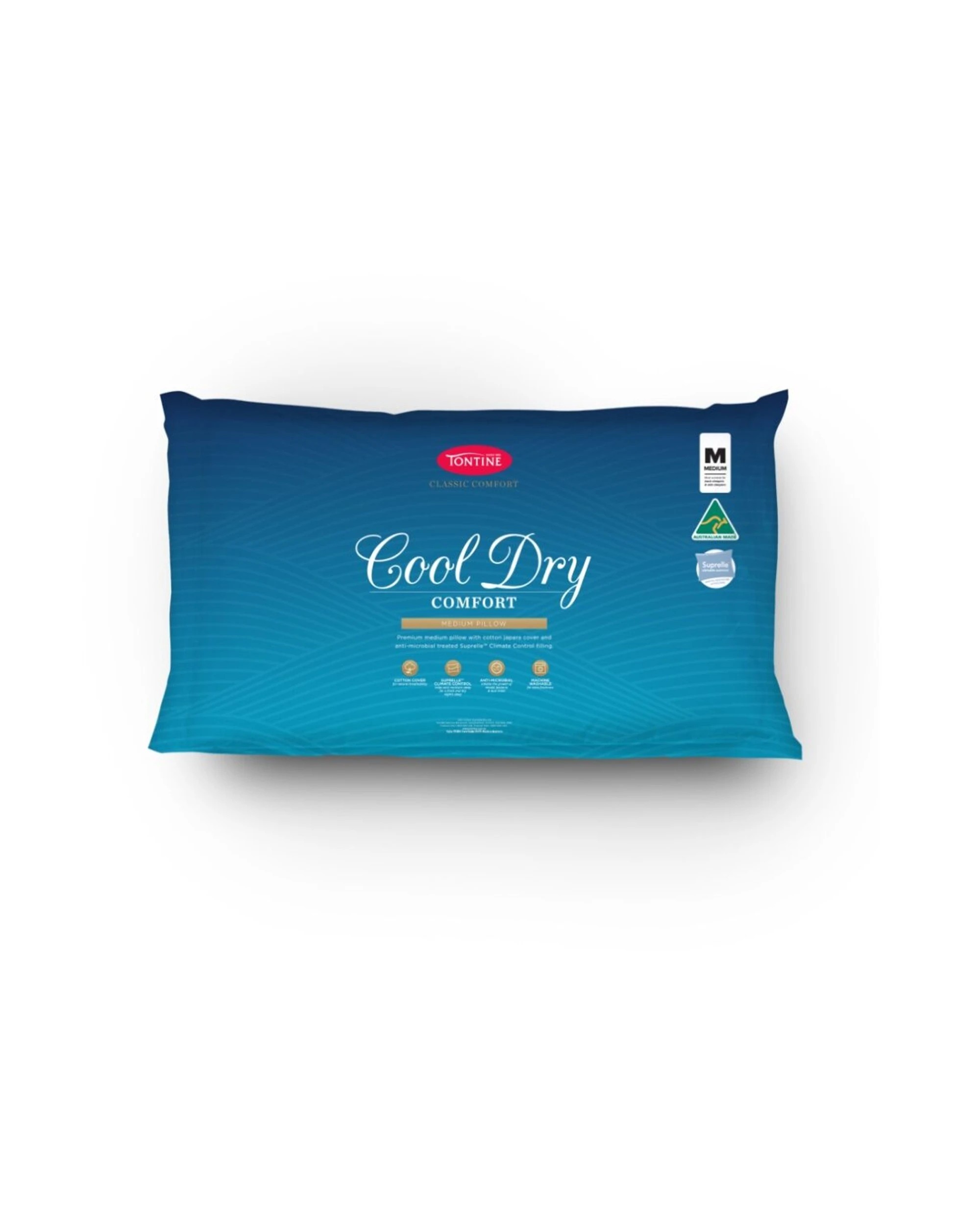 1 Tontine Classic Comfort Cool Dry Medium Firmness Pillow Standard - White, 1 of 4