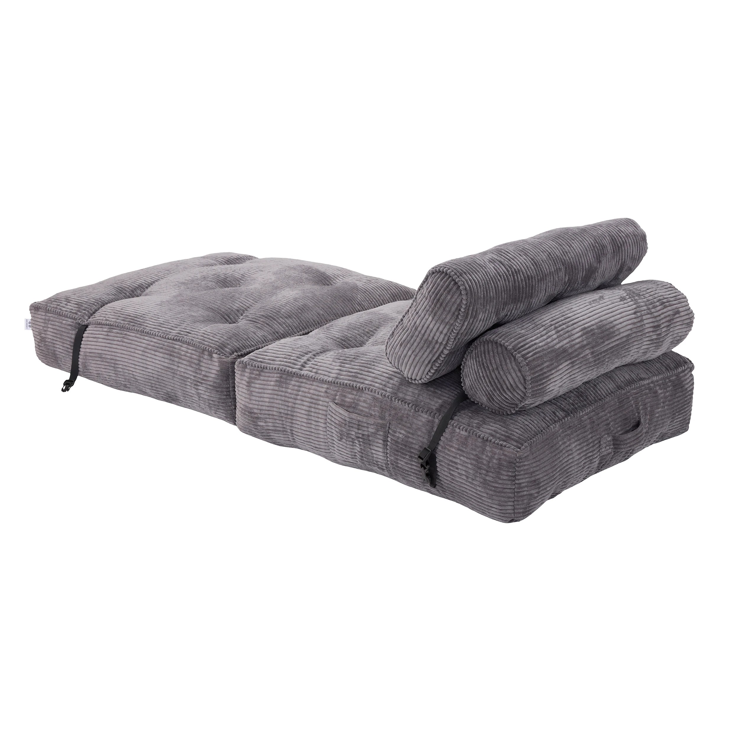 6 IHOMDEC Fordable Corduroy Compression Lazy Sofa - Grey, 6 of 9