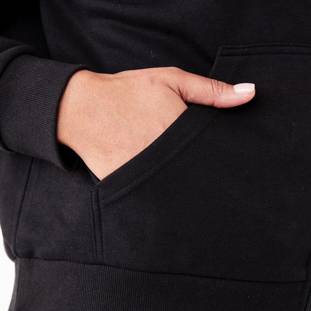 7 Active Womens Zip Through Hoodie BLACK, 7 of 7