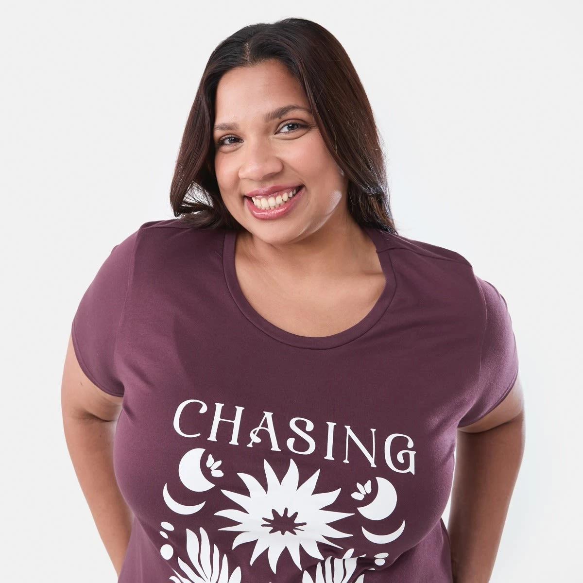 4 Curve Short Sleeve Basic Print T-shirt CHASING SUNRISE WARM MULBERRY, 4 of 6