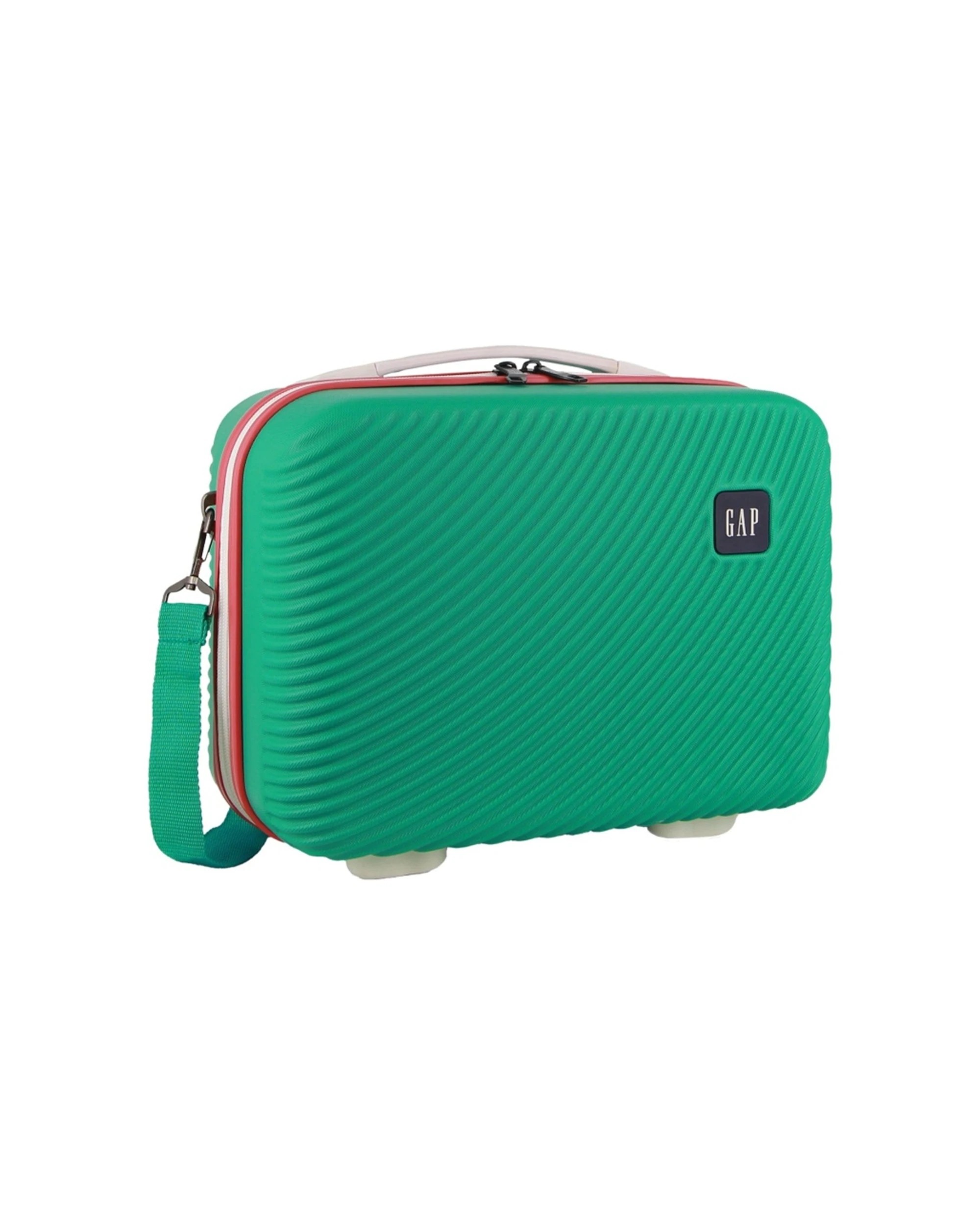 1 GAP Stripe Hard-Shell Mini Travel Crossbody Bag With Zip Pocket 27cm Turquoise - Blue, 1 of 3