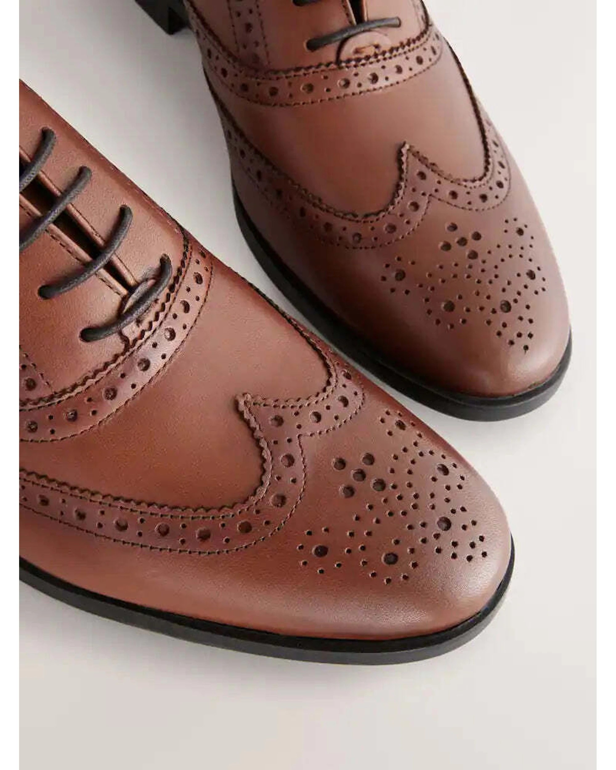 5 Firetrap Spencer Leather Laced Oxford Brogue Shoes - 9 - Brown, 5 of 5