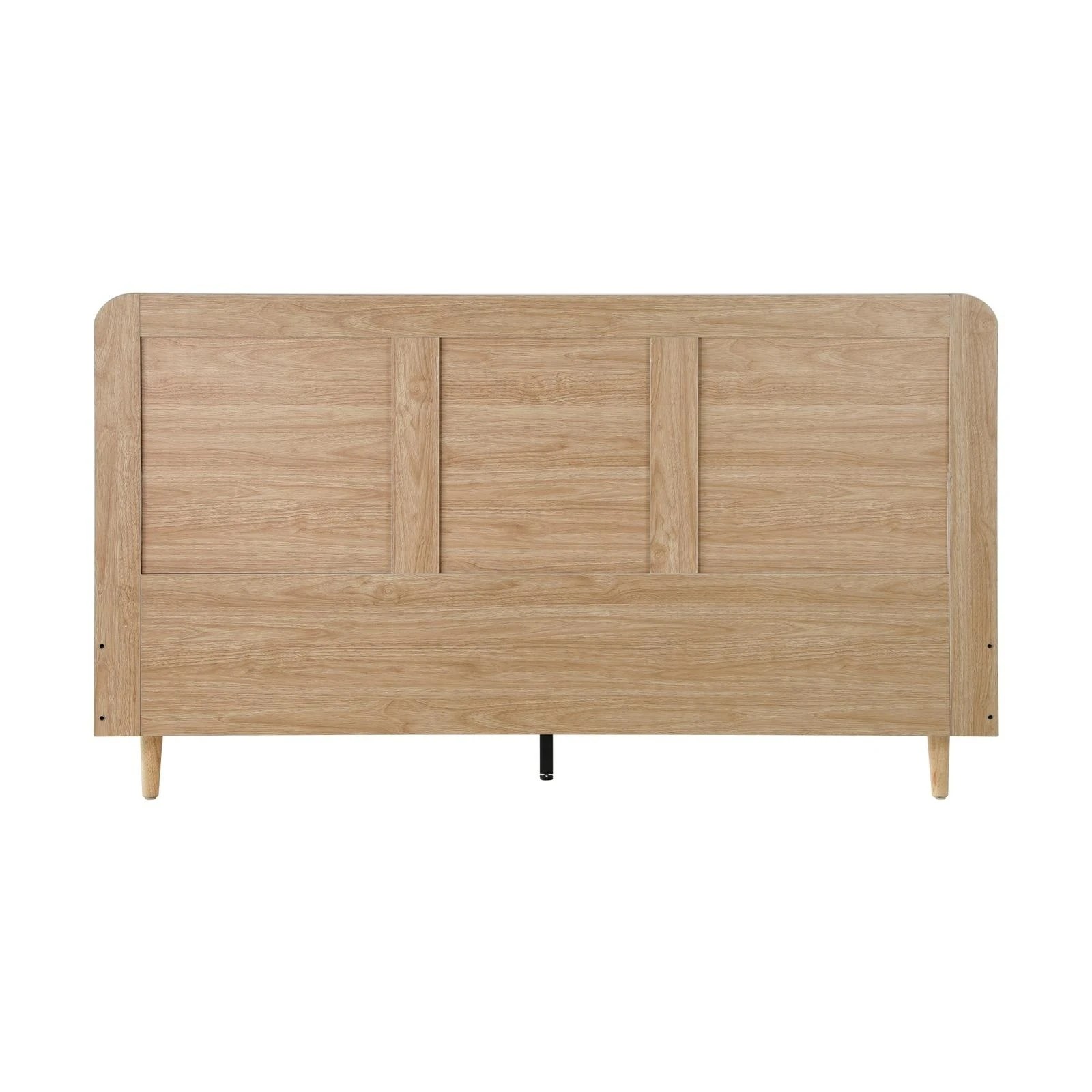 5 Oikiture King Bed Wooden Bed Frame With Rattan Headboard
 - Natural, 5 of 10