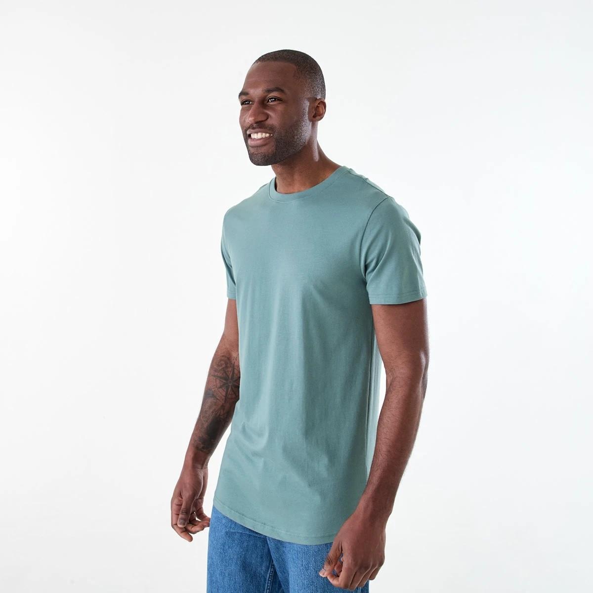 2 Australian Grown Cotton Longline T-shirt STORMY, 2 of 6