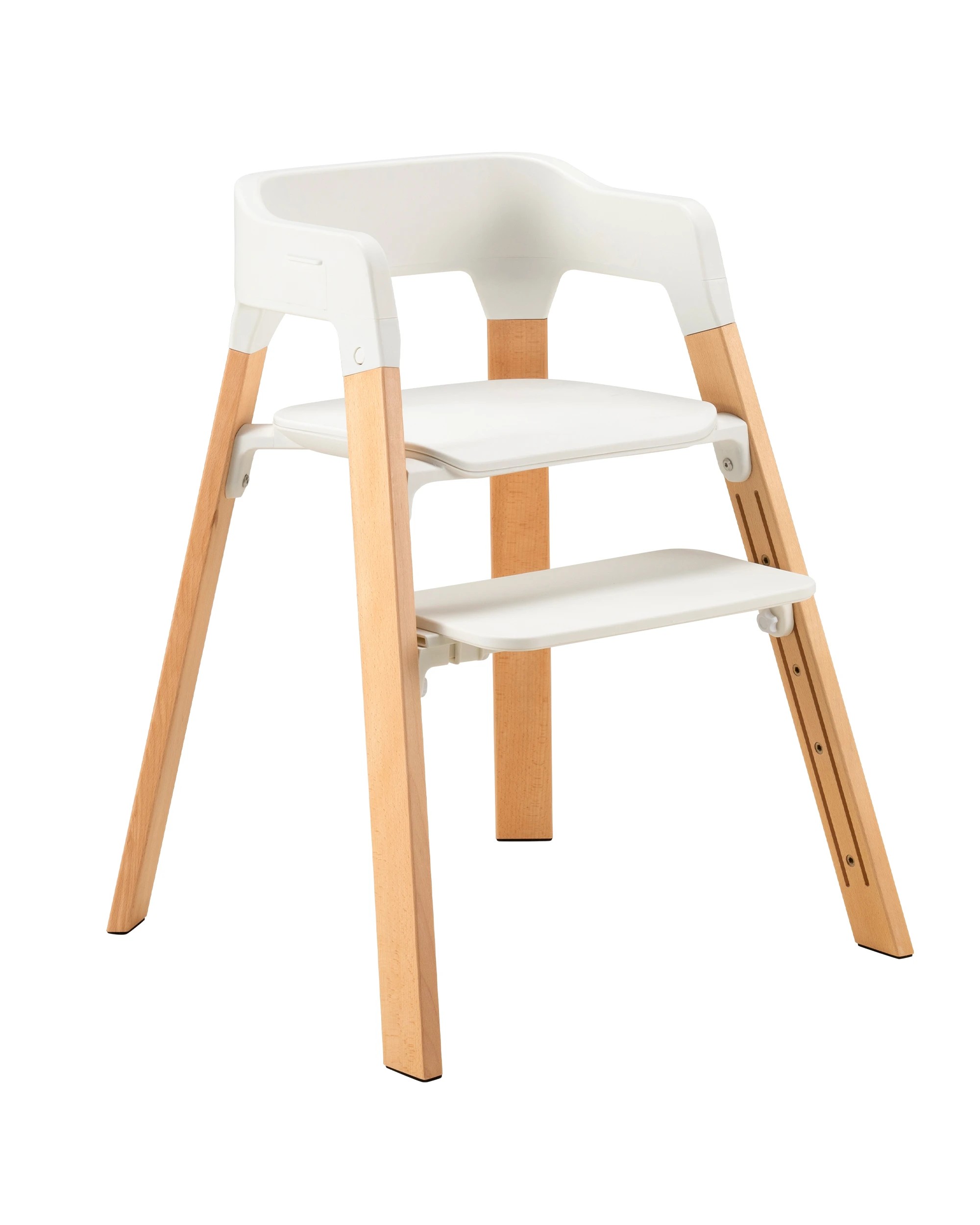4 PlayPals 3-In-1 Baby High Chair Stable Wooden Feeding Chair Adjustable Tray & Footrest Blue, 4 of 9