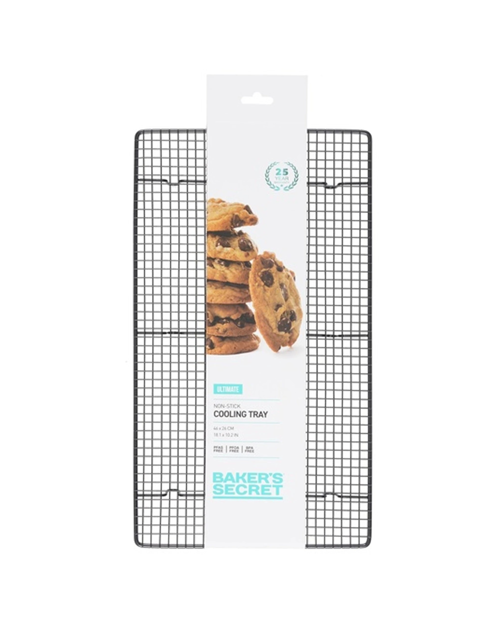 4 Bakers Secret Ultimate Non-Stick Cooling Tray Durable Wire Grid 46x26cm - Black, 4 of 4