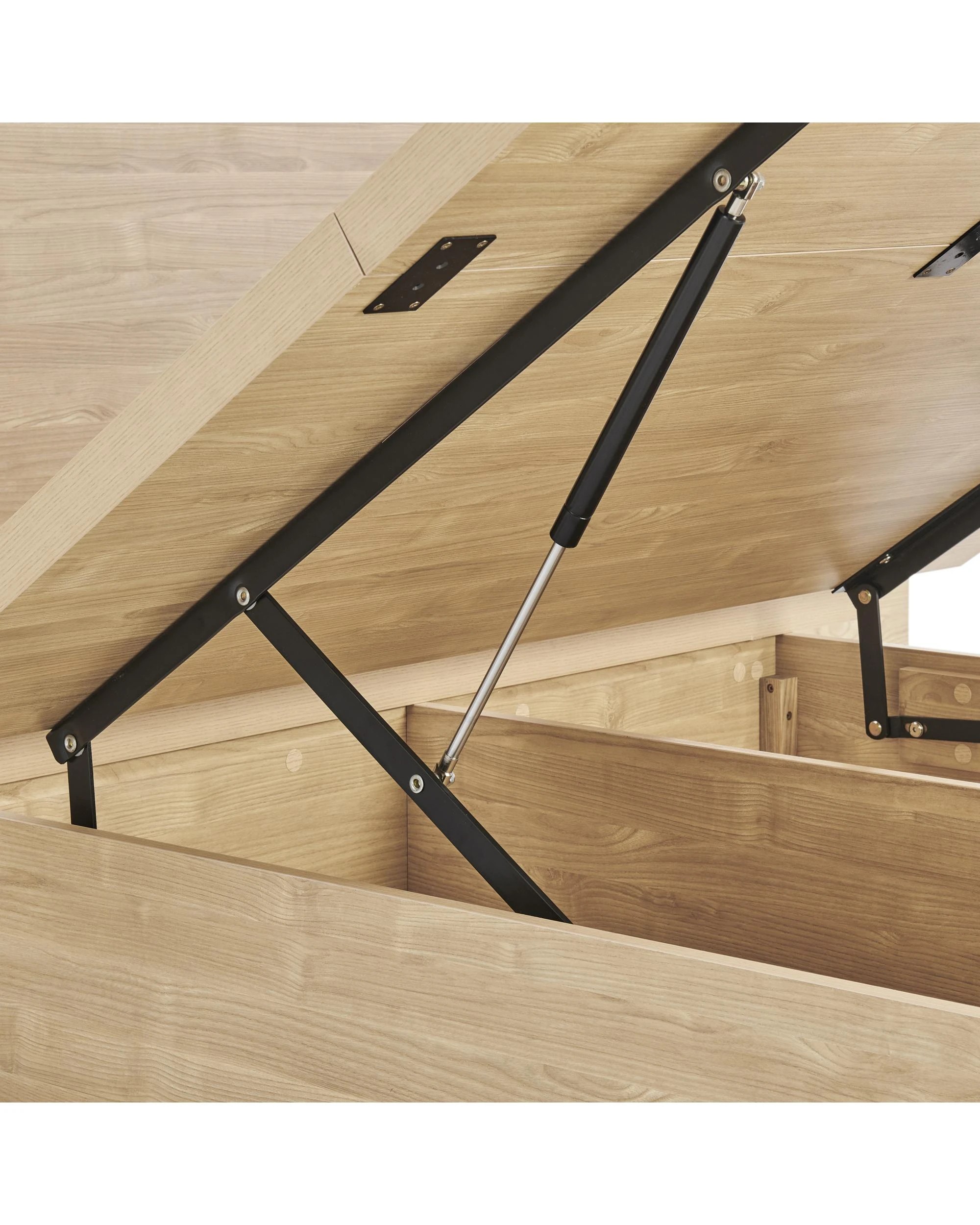 9 Kodu Gas Lift Queen Bed with Underbed Storage and Bedside Tables Oak Look - Natural, 9 of 10