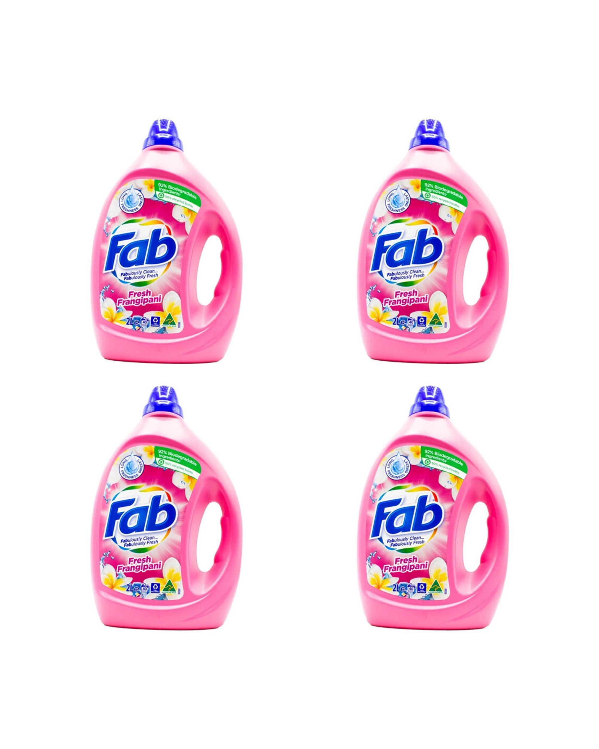 1 FAB 4PK Laundry Liquid 2L Front and Top Loader Fresh Frangipani Stain Remover - Pink, 1 of 3