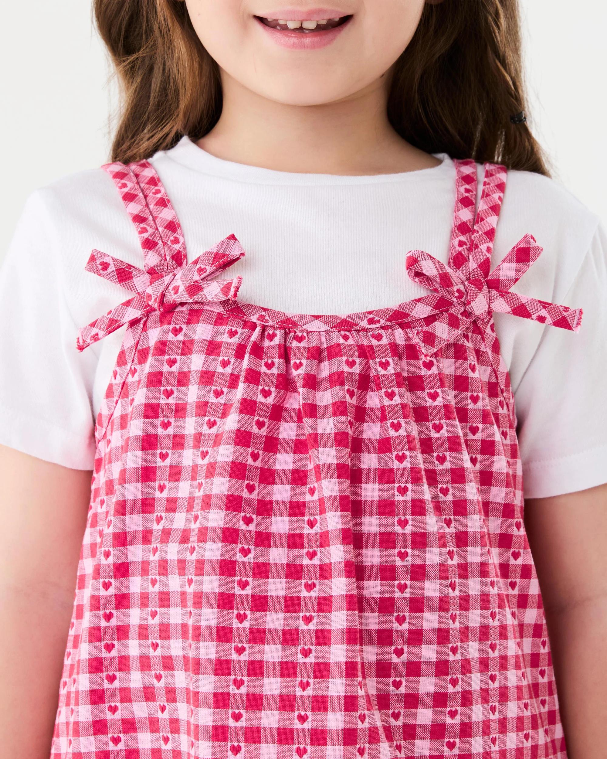4 2 Piece Dress Set Red Check, 4 of 7