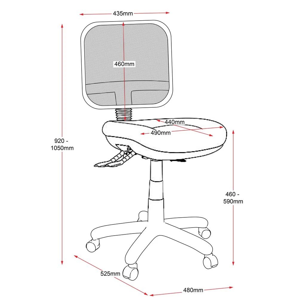 3 Rapidline EM300 Ergonomic Medium Back Chair Black Ergonomic Chairs and Desk Chairs, 3 of 3
