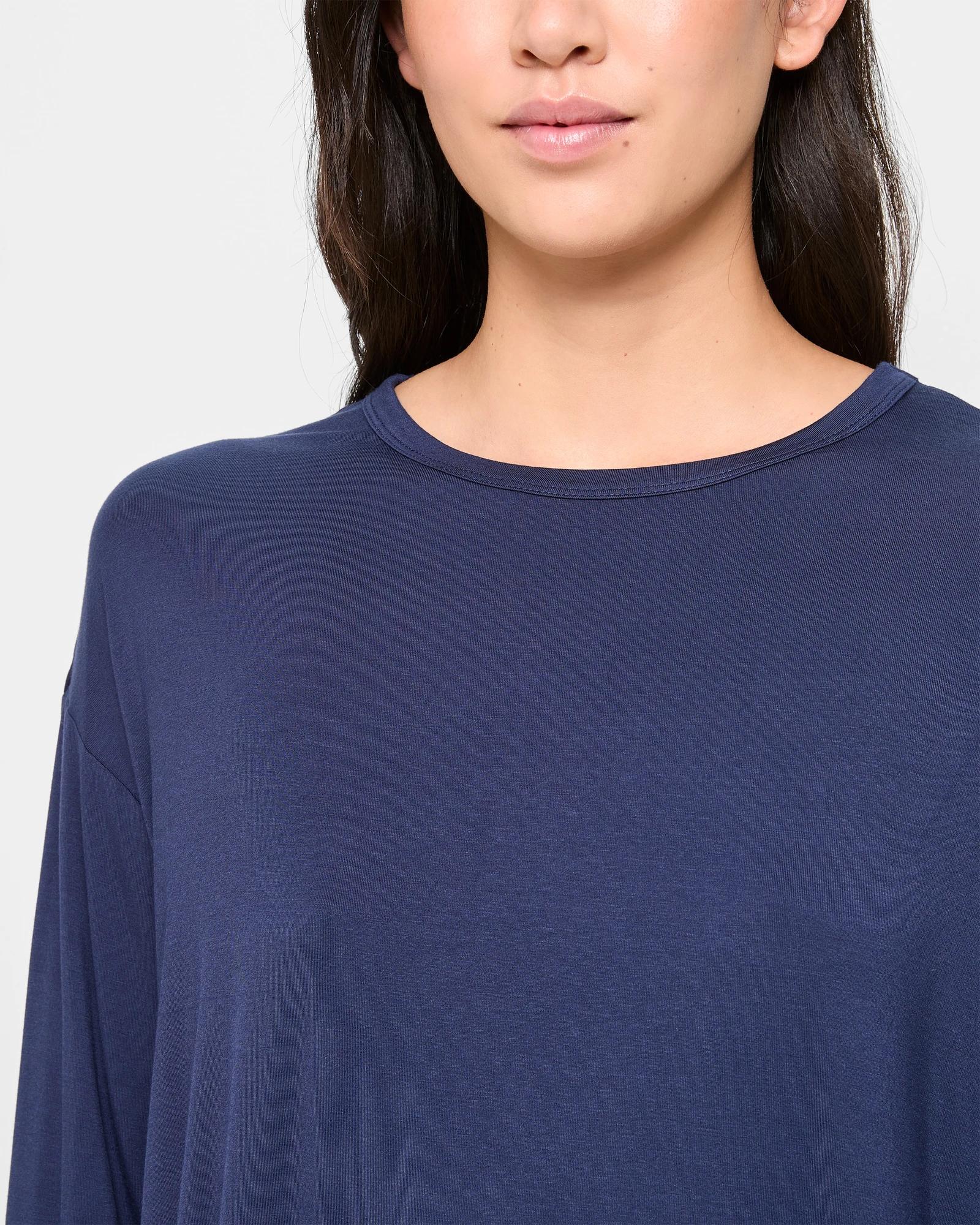 5 Target Woman Soft Comfort Bamboo Long Sleeve Pyjama Top NAVY BLUE, 5 of 5