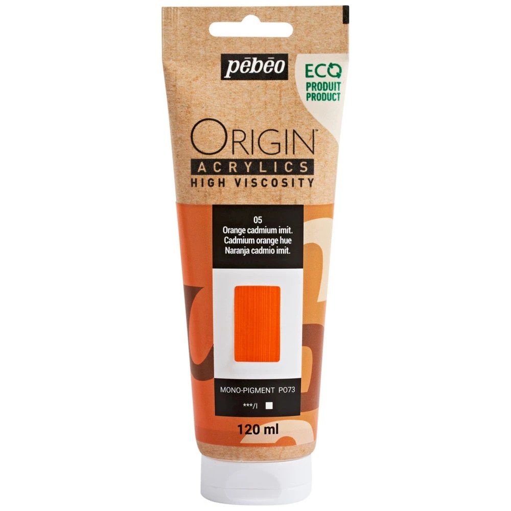 1 Pebeo Origin Acrylic Paint 120mL Cadmium Orange Hue, 1 of 1