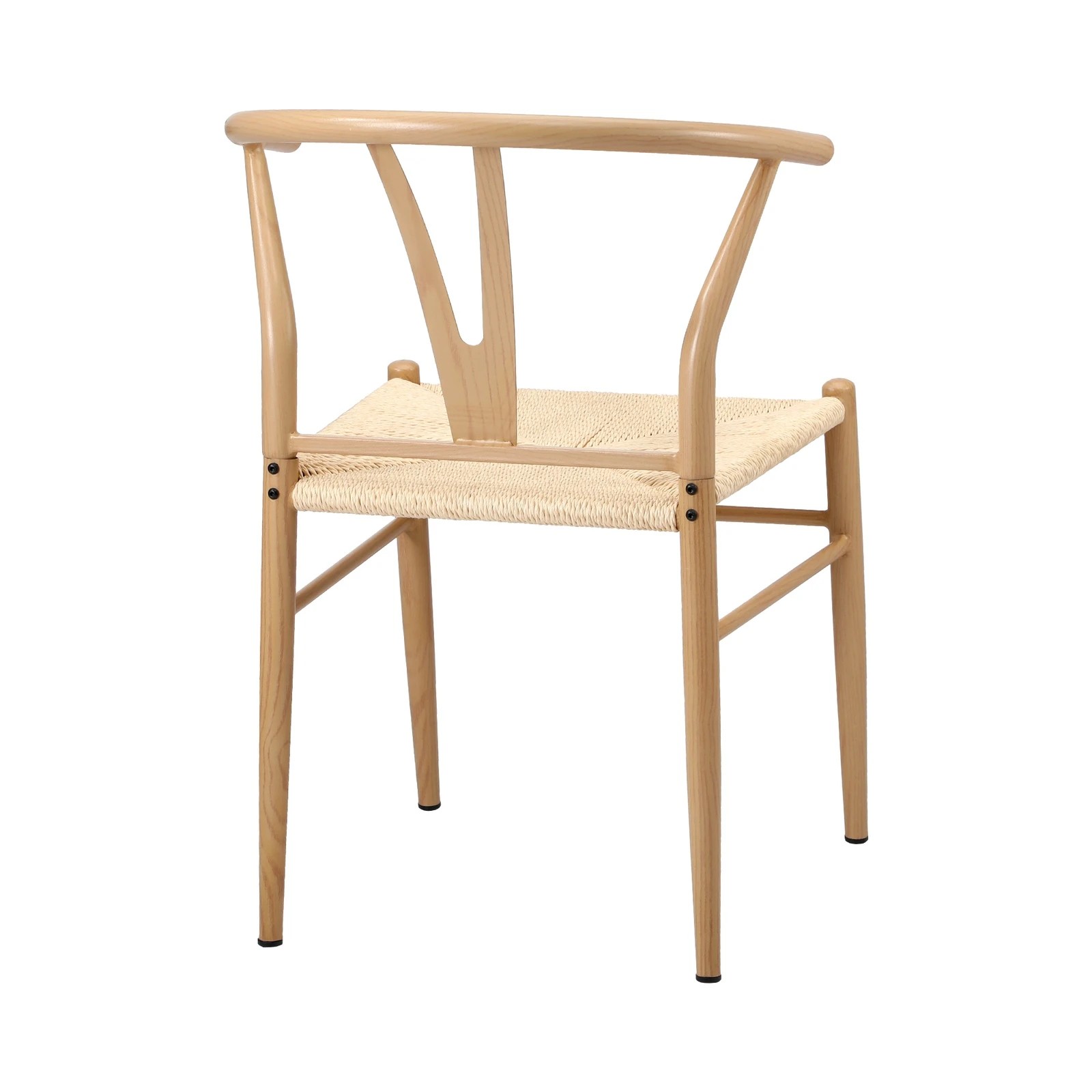 7 Oikiture 2x Dining Chair Metal Hans Wegner Chair Wishbone Cafe Lounge
 - Beige, 7 of 10