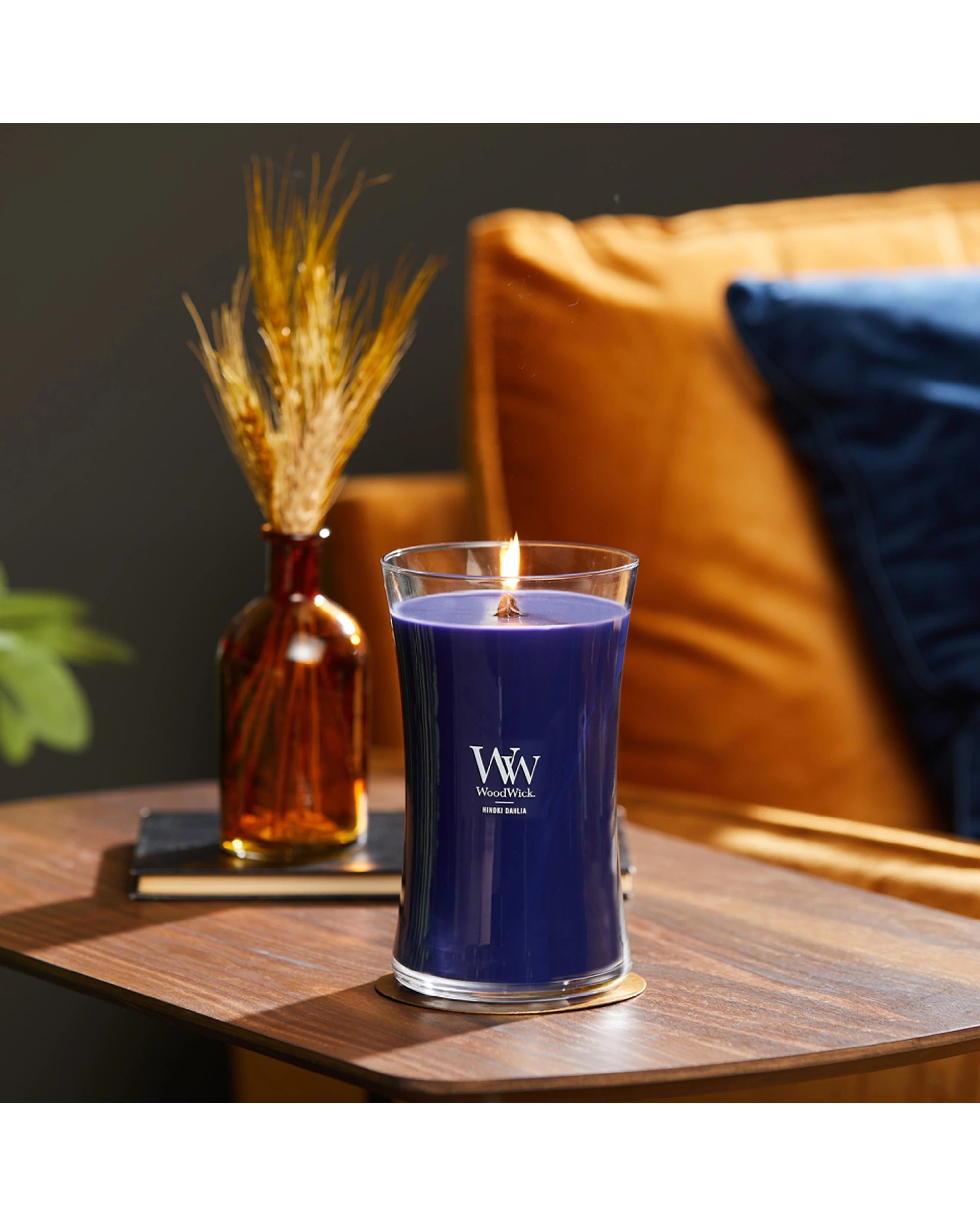 2 Woodwick Scented Soy Wax Candle Hinoki Dahlia Scented Home Fragrance Large - Purple, 2 of 5