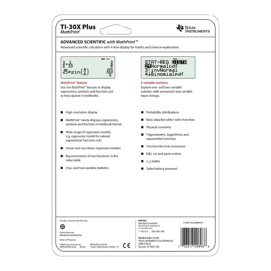 4 TI-30X Plus MathPrint Scientific Calculator, 4 of 4