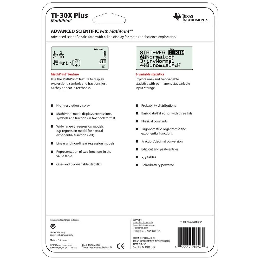 4 TI-30X Plus MathPrint Scientific Calculator, 4 of 4